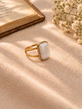 Niska white rectangular stone replica ring view 7
