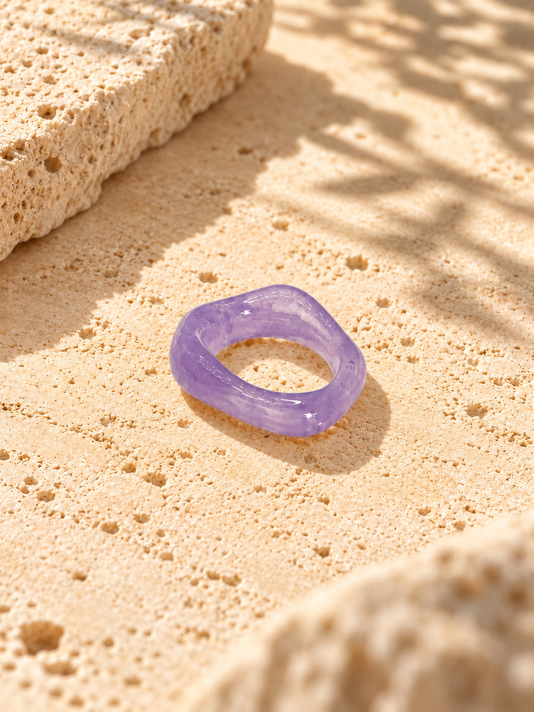 Niska lavender purple sculpted replica statement ring product photograph