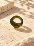 Niska olive green marbled replica statement ring 3