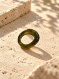 Niska olive green marbled replica statement ring 4