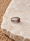 Niska raspberry pink rectangular AD Stone ring product image 2