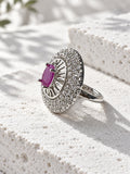 Niska purple round AD stone statement ring view 2