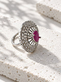 Niska purple round AD stone statement ring view 3