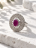 Niska purple round AD stone statement ring view 5