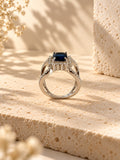 Niska Midnight Blue Halo Silver Replica Statement Ring RI26N10427 – product view 5