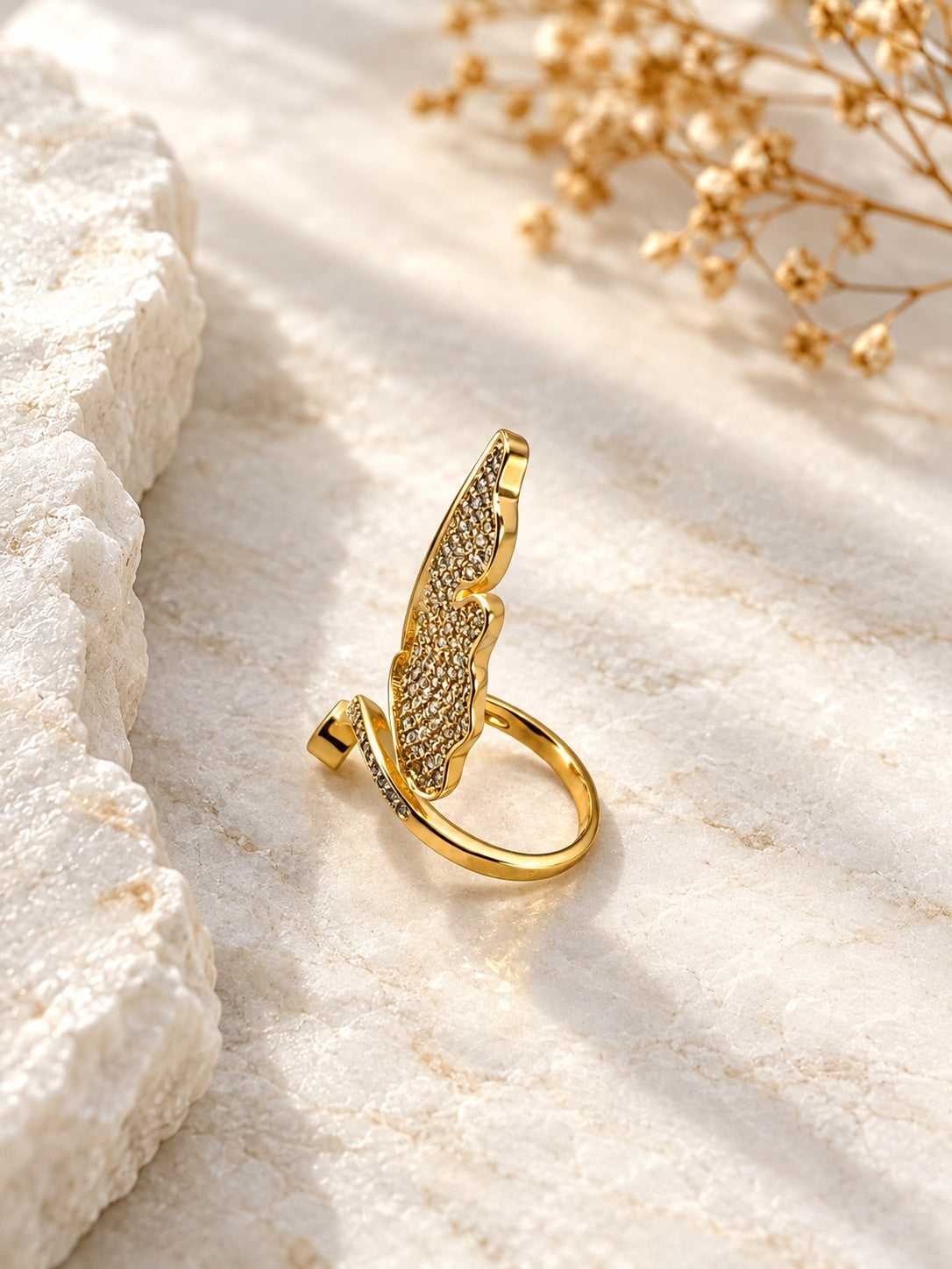 Niska sculptural pavé replica statement ring view 6