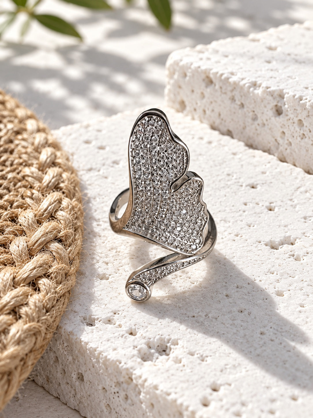 Niska AD Stone Silver Replica Sculptural Ring worn by model