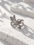 Niska white tone butterfly AD stone ring product view 1