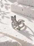 Niska white tone butterfly AD stone ring product view 3