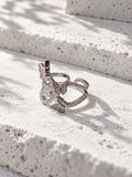 Niska white tone butterfly AD stone ring product view 4