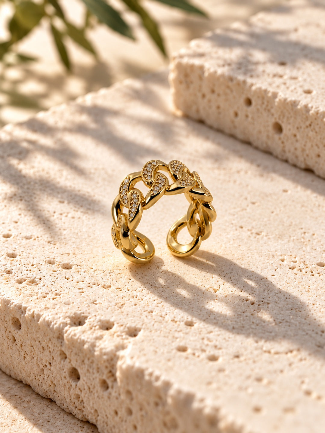 AD stone ring three-quarter side view