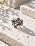 Niska silver-tone butterfly AD stone statement ring with purple accents, view 2