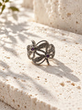 Niska silver-tone butterfly AD stone statement ring with purple accents, view 4