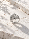 Niska floral leaf AD stone statement ring view 4