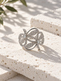 Niska floral leaf AD stone statement ring view 5