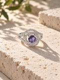 Niska violet halo AD stone statement ring product angle