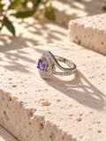Niska violet halo AD stone statement ring product angle