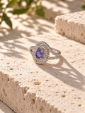 Niska violet halo AD stone statement ring product angle