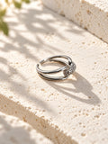 Niska silver-tone AD stone adjustable ring product view 2