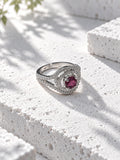 Niska pink AD stone silver-tone ring view 3