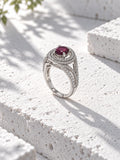 Niska pink AD stone silver-tone ring view 4