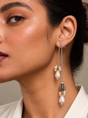 Silver-Tone Pearl Drops