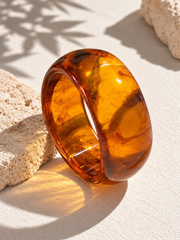 Amber Glow Chunky Resin Bangle