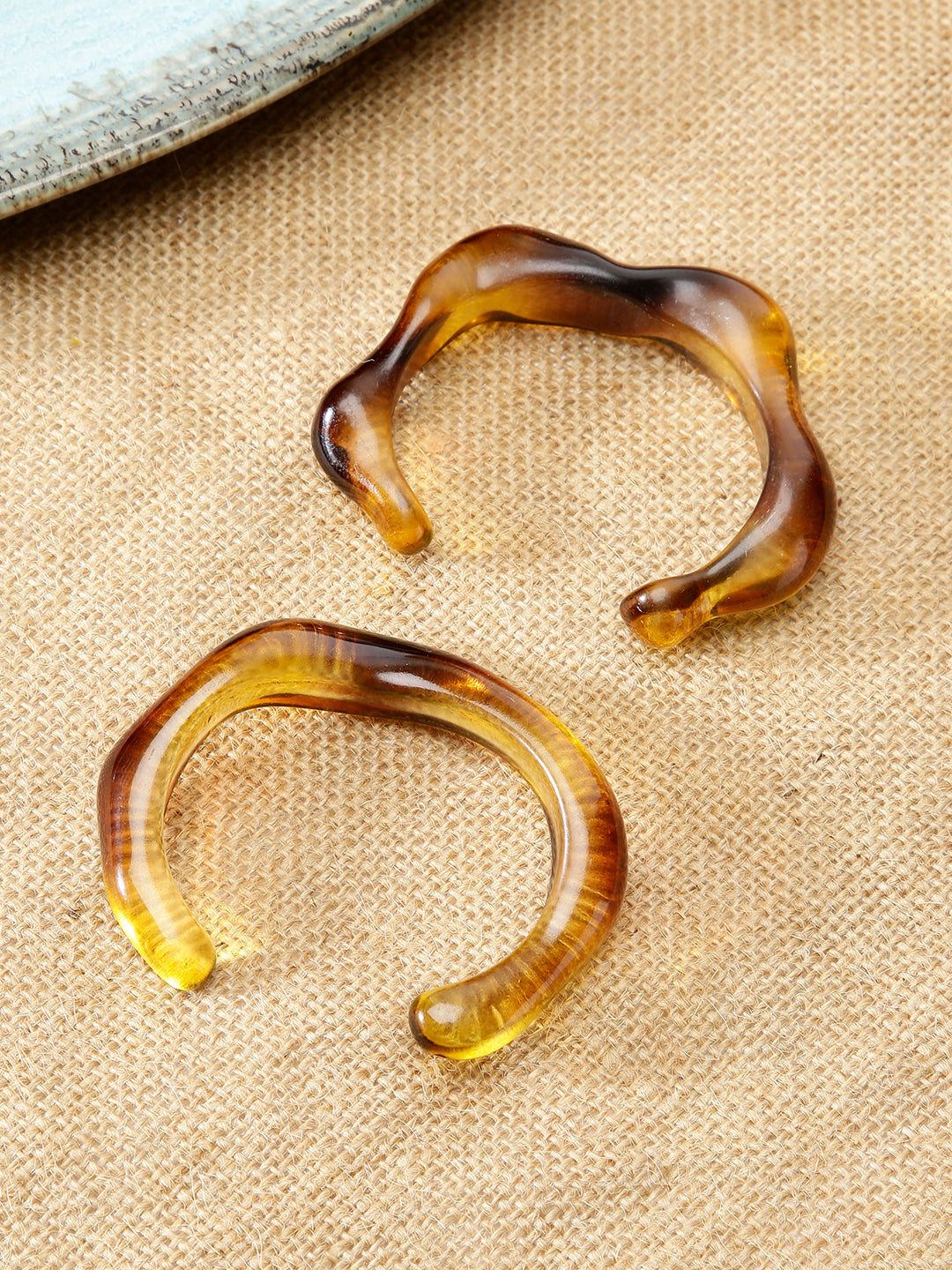 Emerald Whisper Resin Bangles of Two