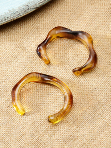 Emerald Whisper Resin Bangles of Two