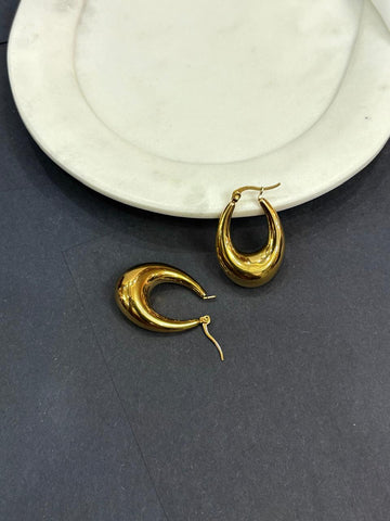 Gold-Plated Circular Hoop Earrings