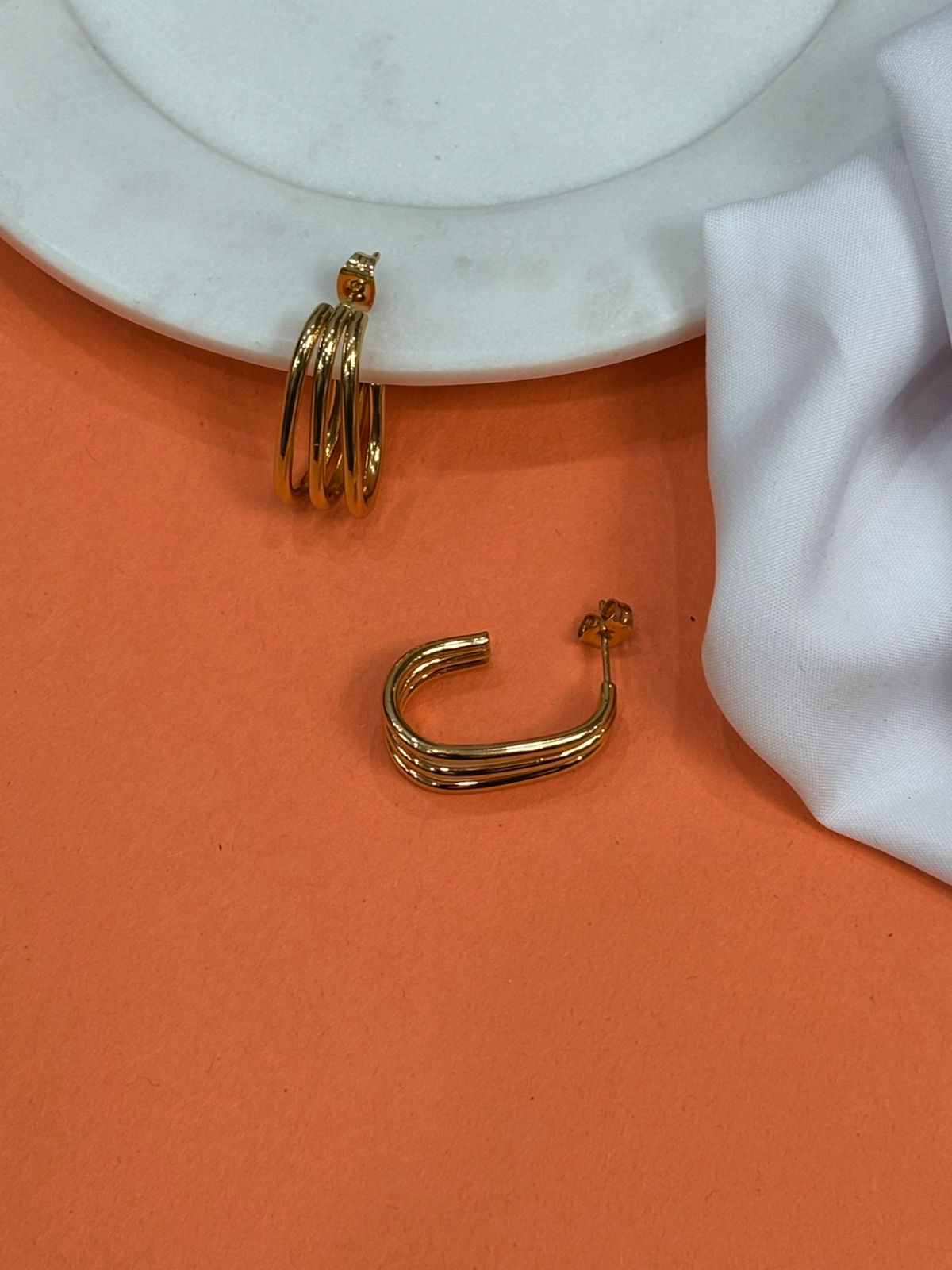 Gold-Plated Circular Hoop Earrings