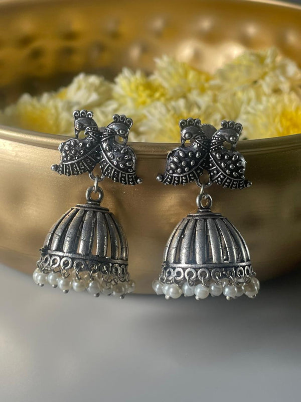 Silver Plated German Silver Antique Earring Set of Three