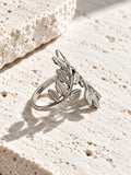 RI26N10211 silver leaf ring product image