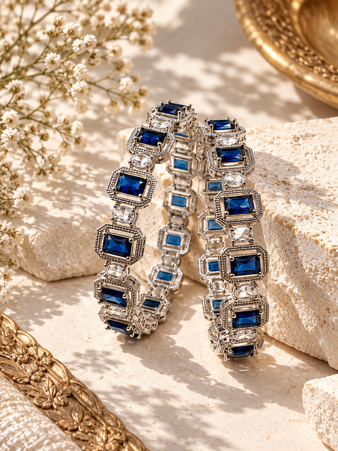 Premium AD stone dural colour stone bangle