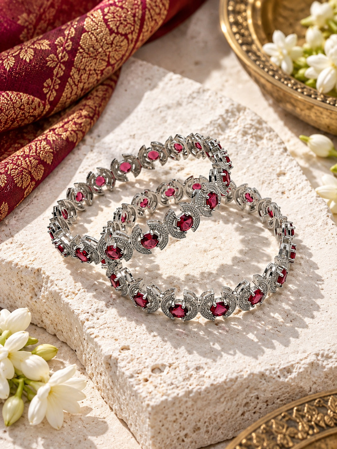 Niska BA26N20026 dual colour stone bangle product image