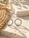 Niska AD Stone Silver replica circular drop earrings view 2