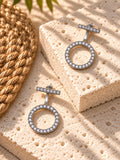 Niska AD Stone Silver replica circular drop earrings view 7