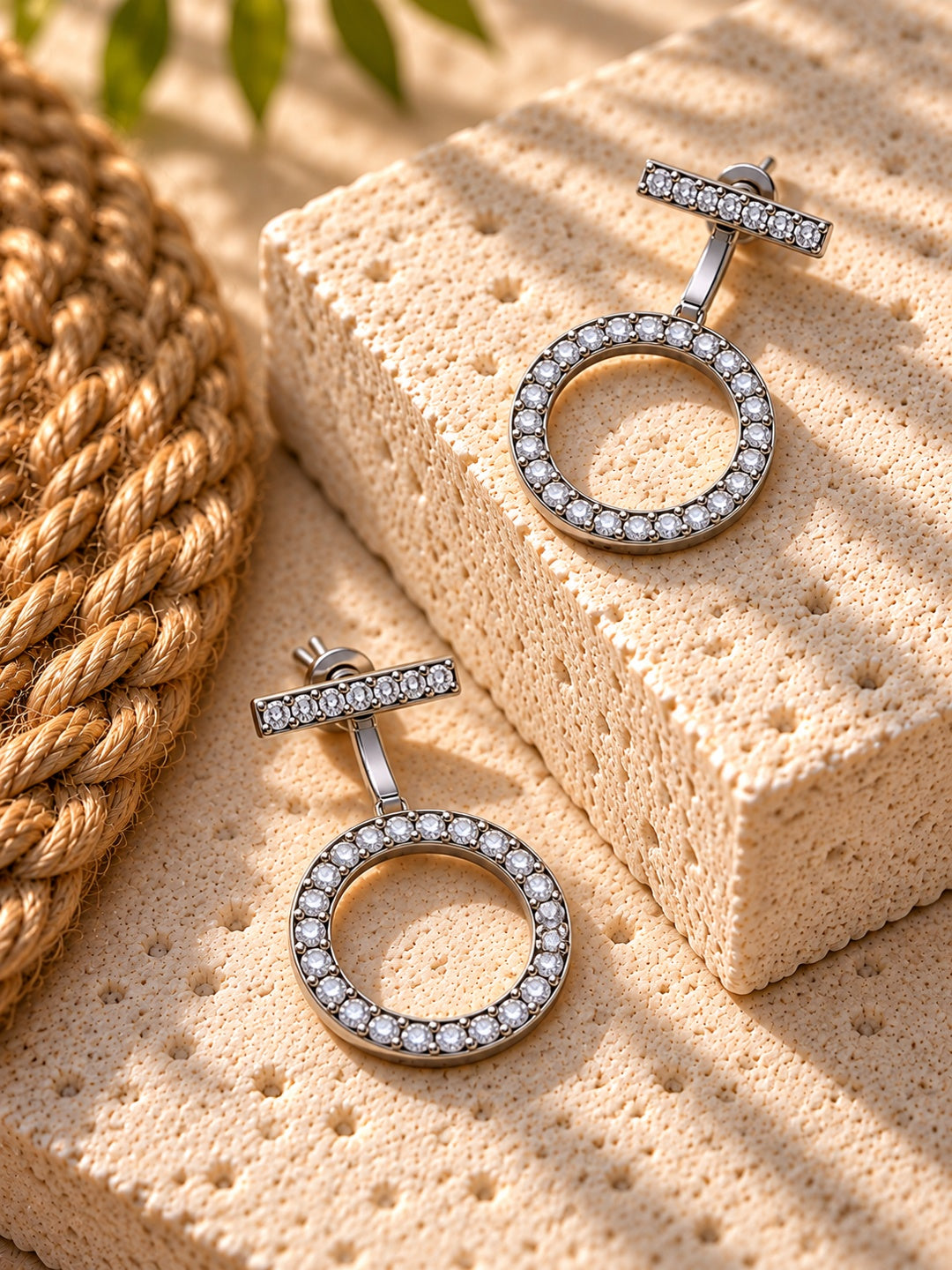 Niska AD Stone Silver replica circular drop earrings view 8