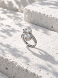 Niska silver-tone twin pear AD stone ring - view 5