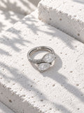 Niska silver-tone twin pear AD stone ring - view 6