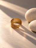 Niska gold-tone beaded multi-band cuff ring product view