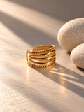 Niska gold-tone beaded multi-band cuff ring product view
