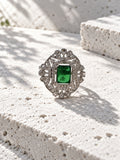 Niska green AD stone statement ring RI26N10453 product view 2