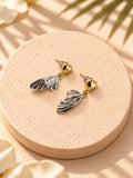 Niska dual-tone heart and sculptural wing drop earrings - view 7