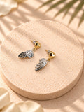 Niska dual-tone heart and sculptural wing drop earrings - view 10