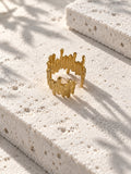 Niska Molten Gold Replica Statement Ring editorial product view