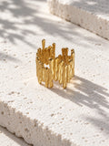 Niska Molten Gold Replica Statement Ring editorial product view