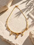 Niska molten gold-tone drip statement necklace, product view 2