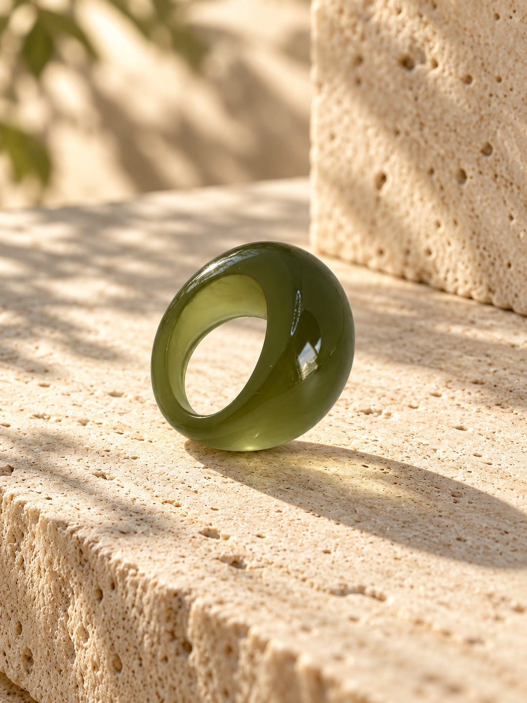 Niska olive green chunky dome replica ring product view 2