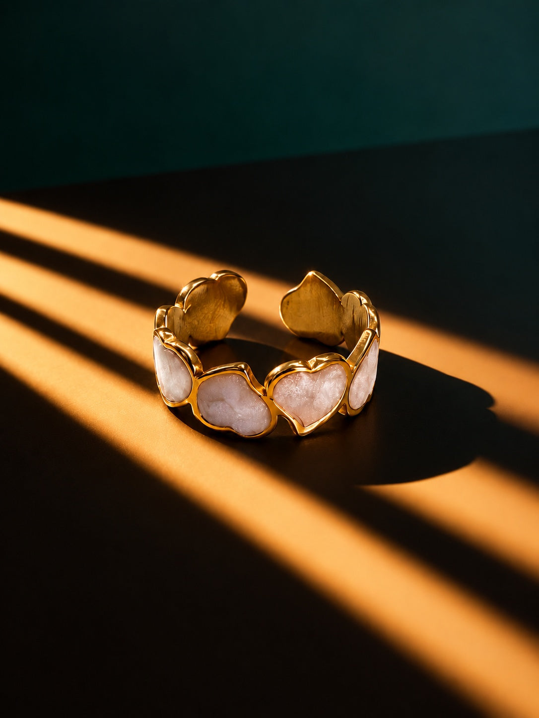 Niska Pearlescent Heart Ring worn by model